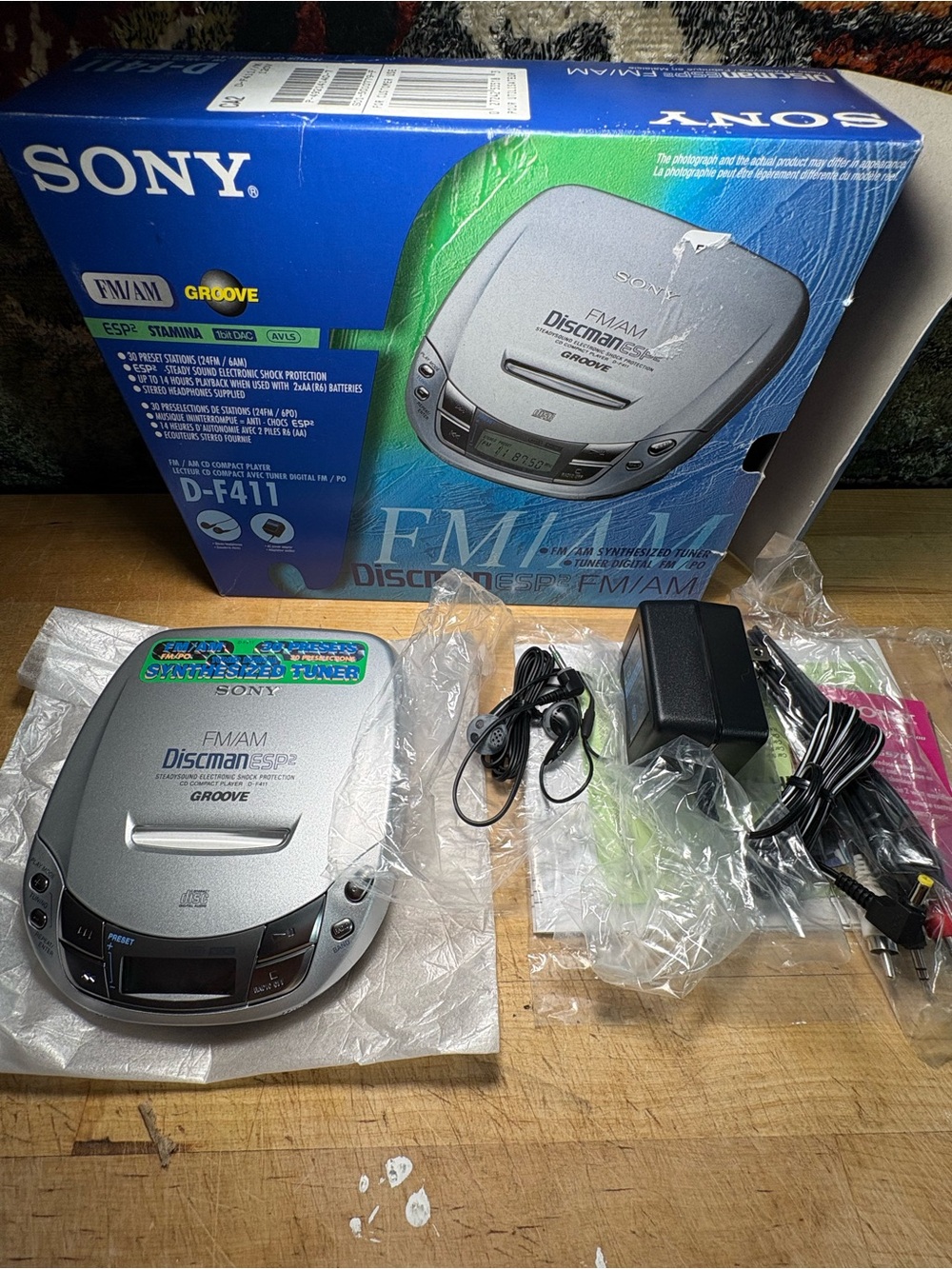 Sony esp2 groove discman player open box rare box packaging complete